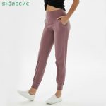 SHINBENE High Waist Squatproof Fitness Joggers Yoga Pants Women Stretchy Running Workout Sport Trousers with Two Side Pocket