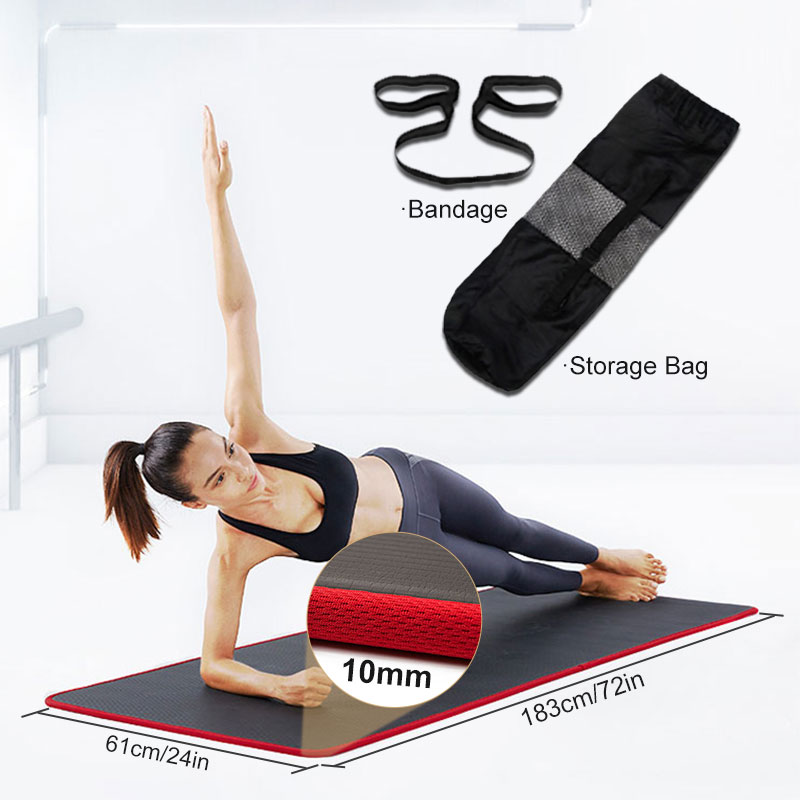 Non-slip Yoga Mat 10MM Thick High Quality Fitness Exercise Pad 183cm×61cm Mat 